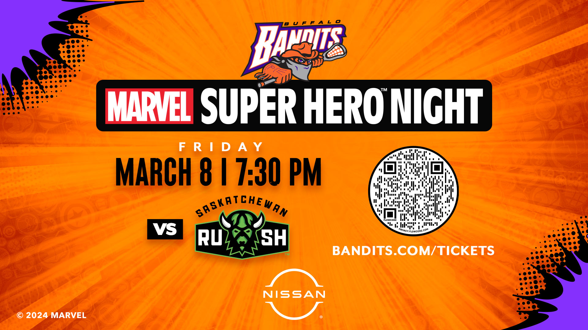 What to expect on Marvel Super Hero Night Buffalo Bandits bandits